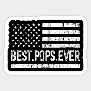 Father's Day Best Pops Ever with US American Flag Sticker